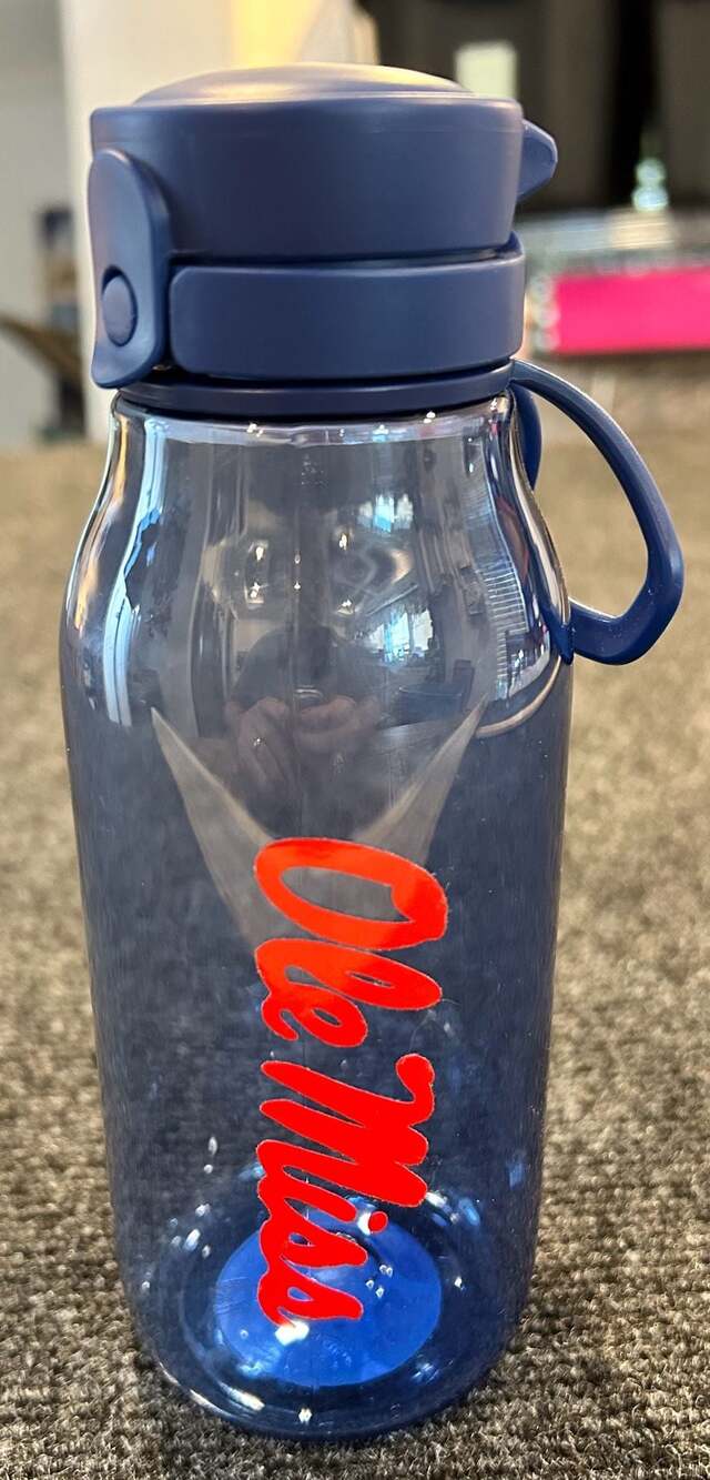 Your Zone 16oz PET Water Bottle Blue with Ole Miss Logo